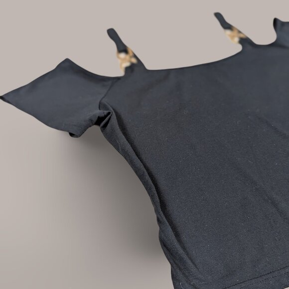 Black Short Sleeve Off the Shoulder Top - Small - Picture 5 of 7